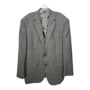 Lauren Ralph Lauren Blazer Men's 44R Gray Wool Houndstooth Sport Coat Jacket